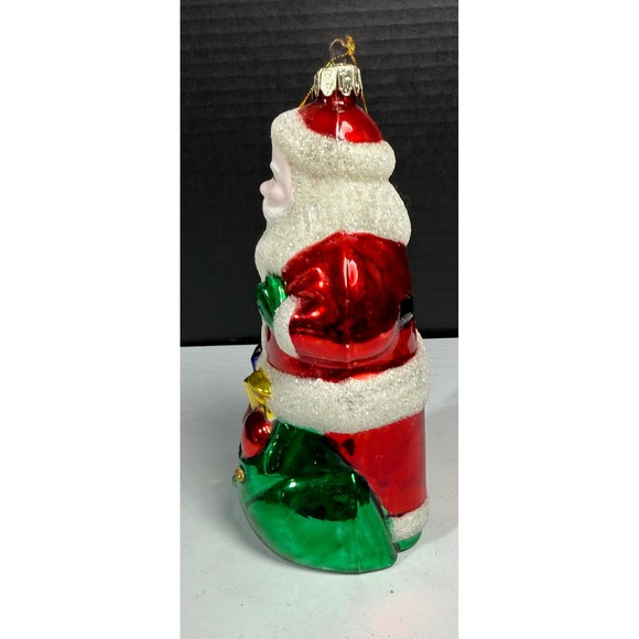 VTG Blown Glass Santa Claus With Toys Ornament Christmas Tree Decor European - Picture 2 of 9